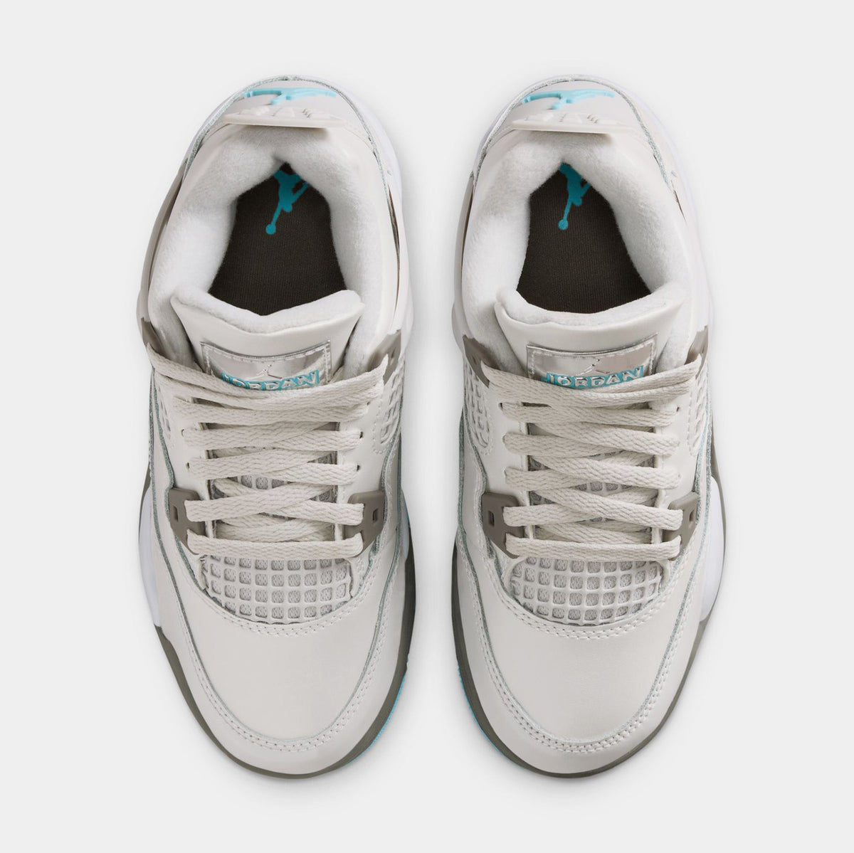 Air Jordan 4 Retro Blue Chill Preschool Lifestyle Shoes (Photon Dust/Blue Chill/Flat Pewter/White)