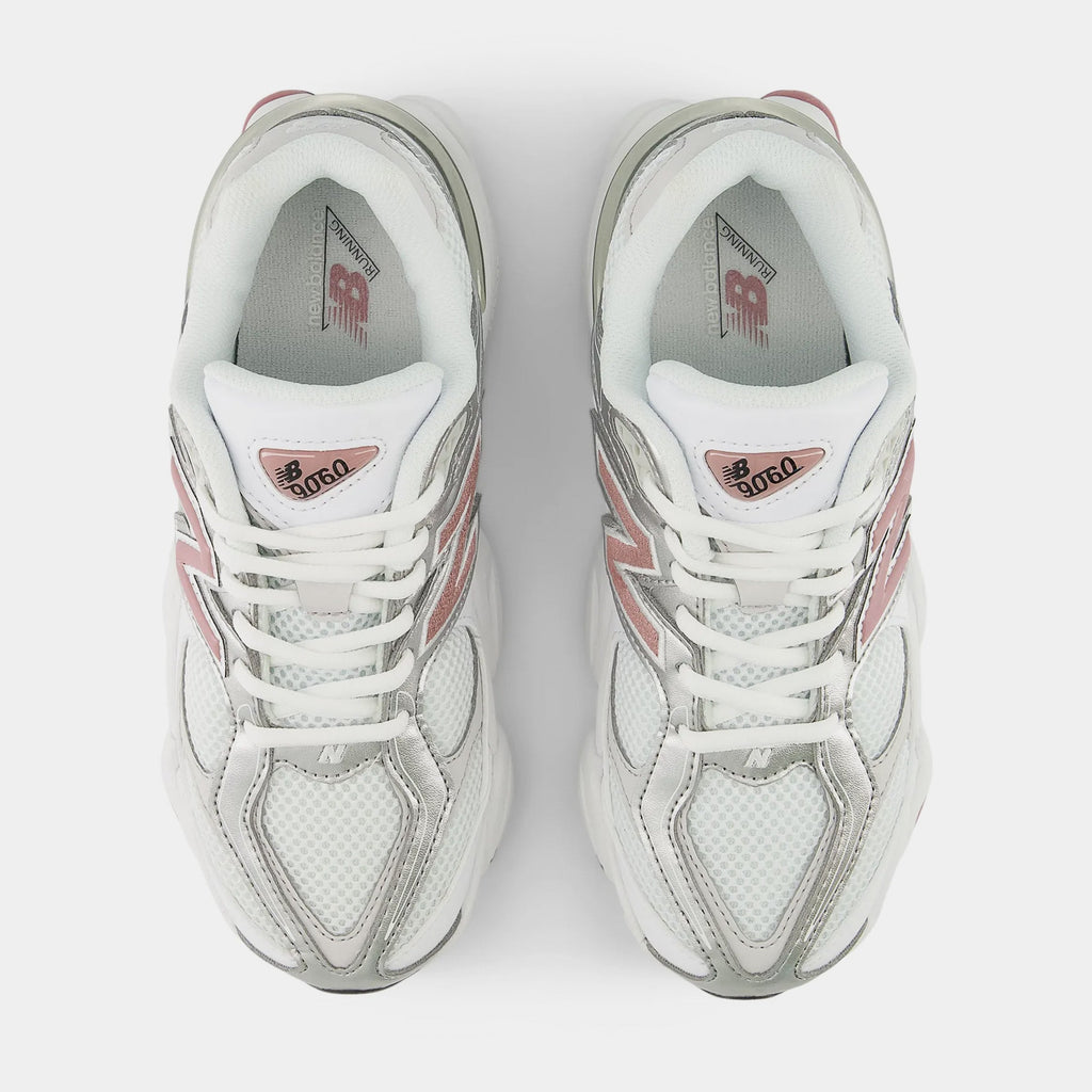 9060 Grade School Lifestyle Shoes (White/Pink)