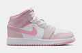 Air Jordan 1 Mid Grade School Lifestyle Shoes (Pearl Pink/Medium Soft Pink/White)