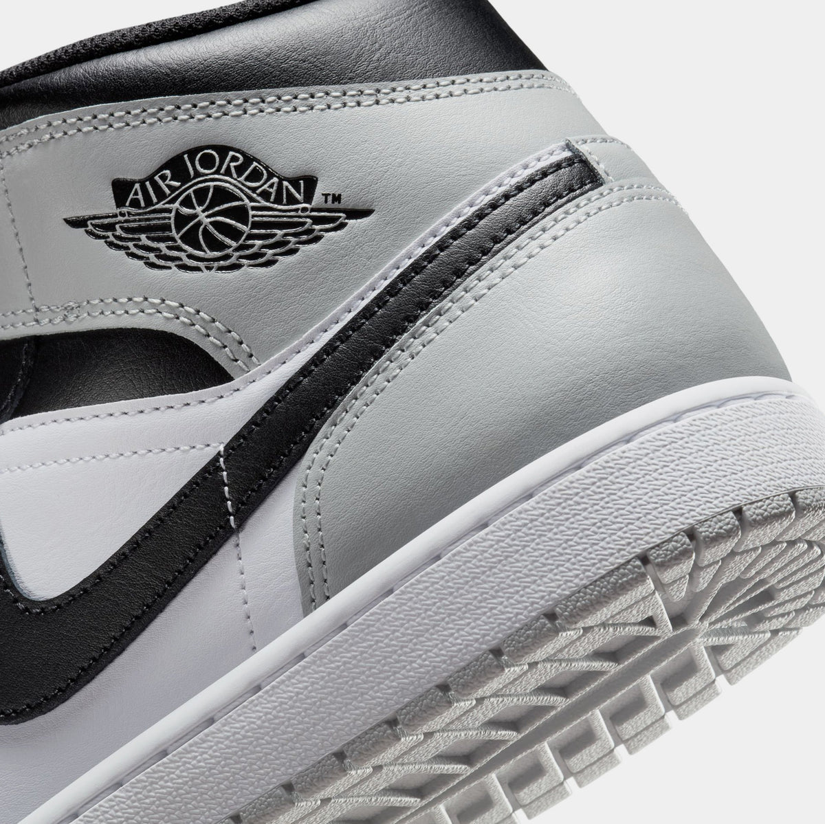Air Jordan 1 Mid Mens Lifestyle Shoes (White/Light Smoke Grey/Black)
