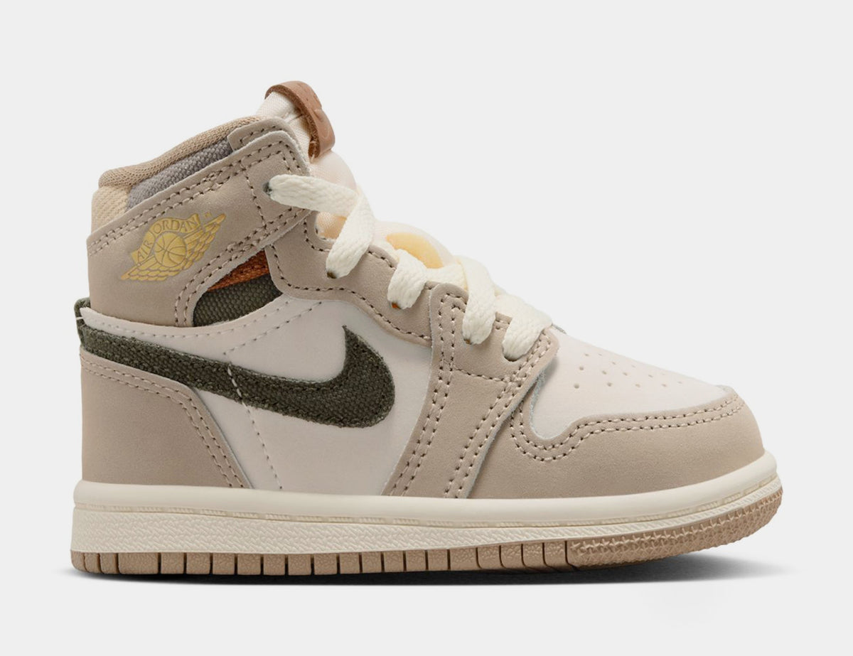 Air Jordan 1 Retro High OG Khaki Infant Toddler Lifestyle Shoes (Khaki/Sail/Coconut Milk/Cargo Khaki) Free Shipping
