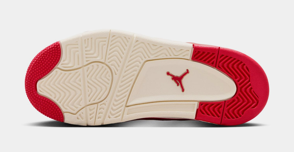 Air Jordan 4 Retro Valentines Day Preschool Lifestyle Shoes (Pale Ivory/Sierra Red/Tough Red)