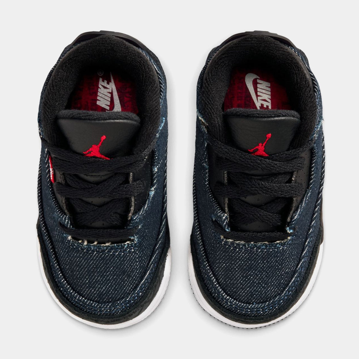 Air Jordan 3 Retro x Levi's Indigo And Gym Red Infant Toddler Lifestyle Shoes (Denim/Black/Sail)