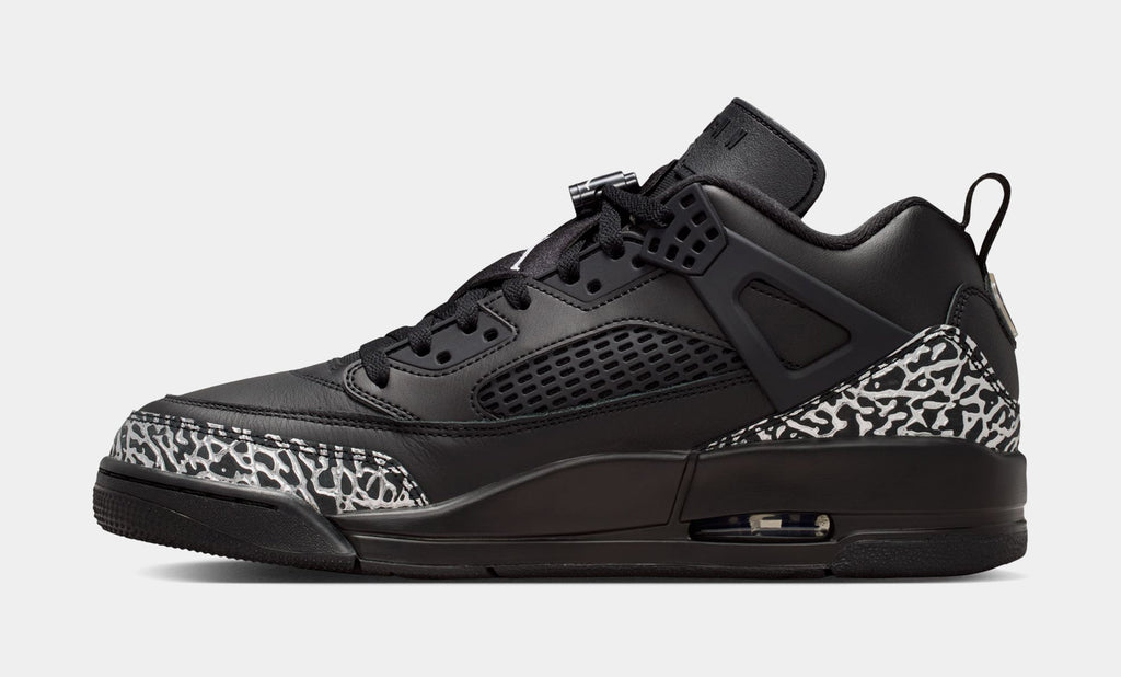 Spizike Low Mens Basketball Shoes (Black/Black/Metallic Silver)
