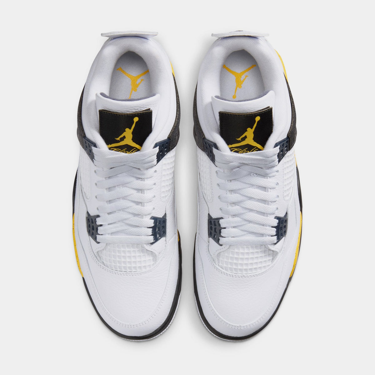 Air Jordan 4 Retro Rare Air Tour Yellow Mens Lifestyle Shoes (White/Dark Blue Grey/Black/Tour Yellow) Free Shipping
