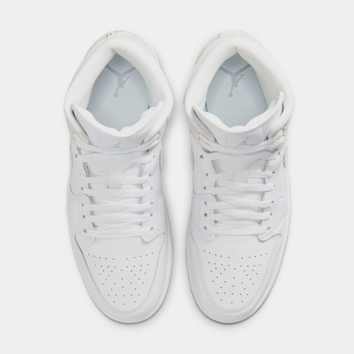 Air Jordan 1 Mid SE Mens Lifestyle Shoes (White/White/White/Field Silver)