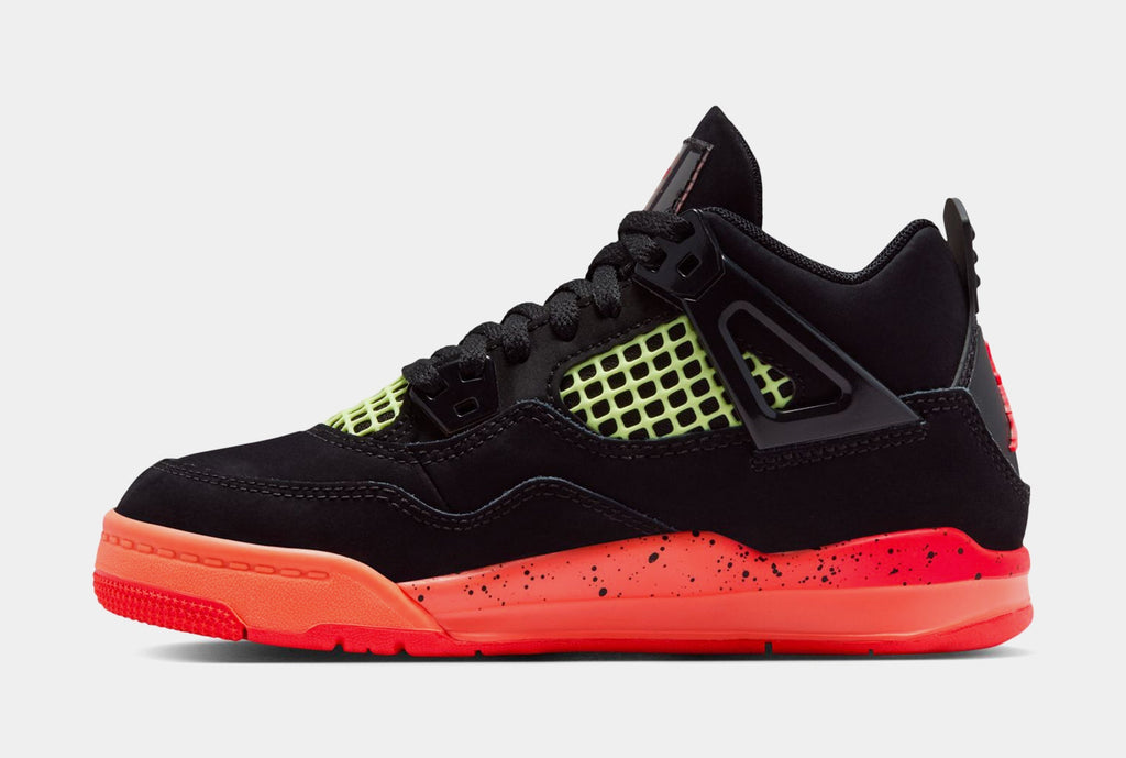 Air Jordan 4 Retro Black Infrared 23 Preschool Lifestyle Shoes (Black/Infrared 23/Bright Mango) Free Shipping