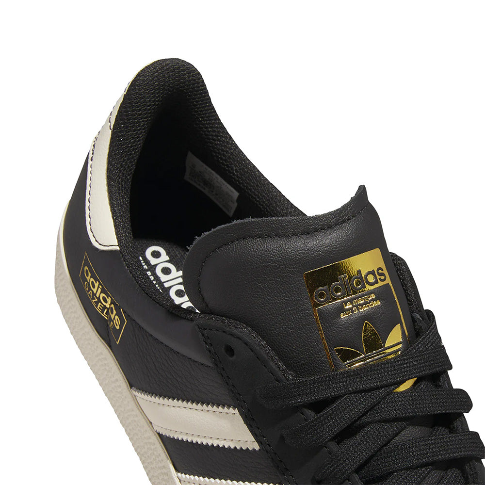 ADIDAS GAZELLE ADV CORE BLACK / CREAM WHITE / GOLD METALLIC