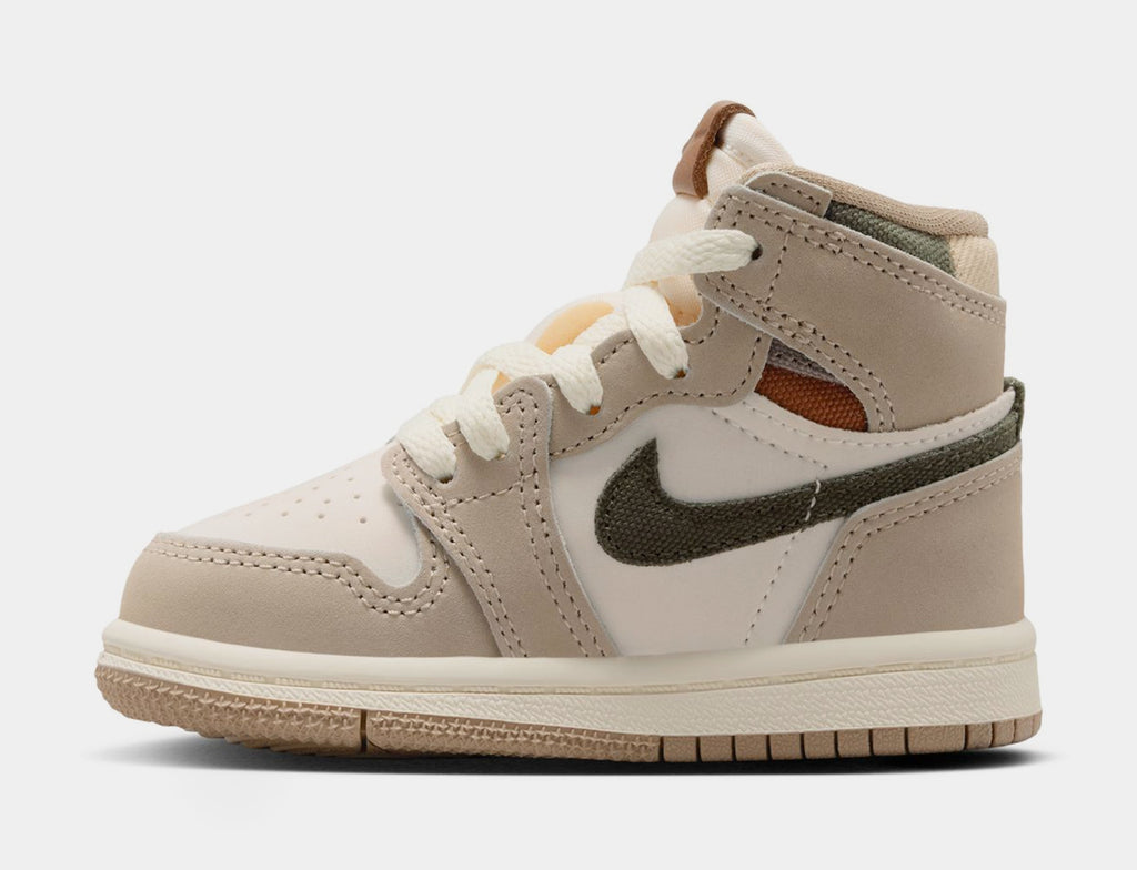 Air Jordan 1 Retro High OG Khaki Infant Toddler Lifestyle Shoes (Khaki/Sail/Coconut Milk/Cargo Khaki) Free Shipping