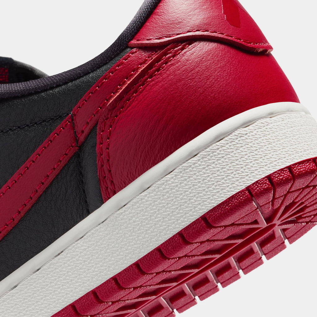 Air Jordan 1 Retro Low OG Banned Grade School Lifestyle Shoes (Black/Black/Varsity Red/Summit White)