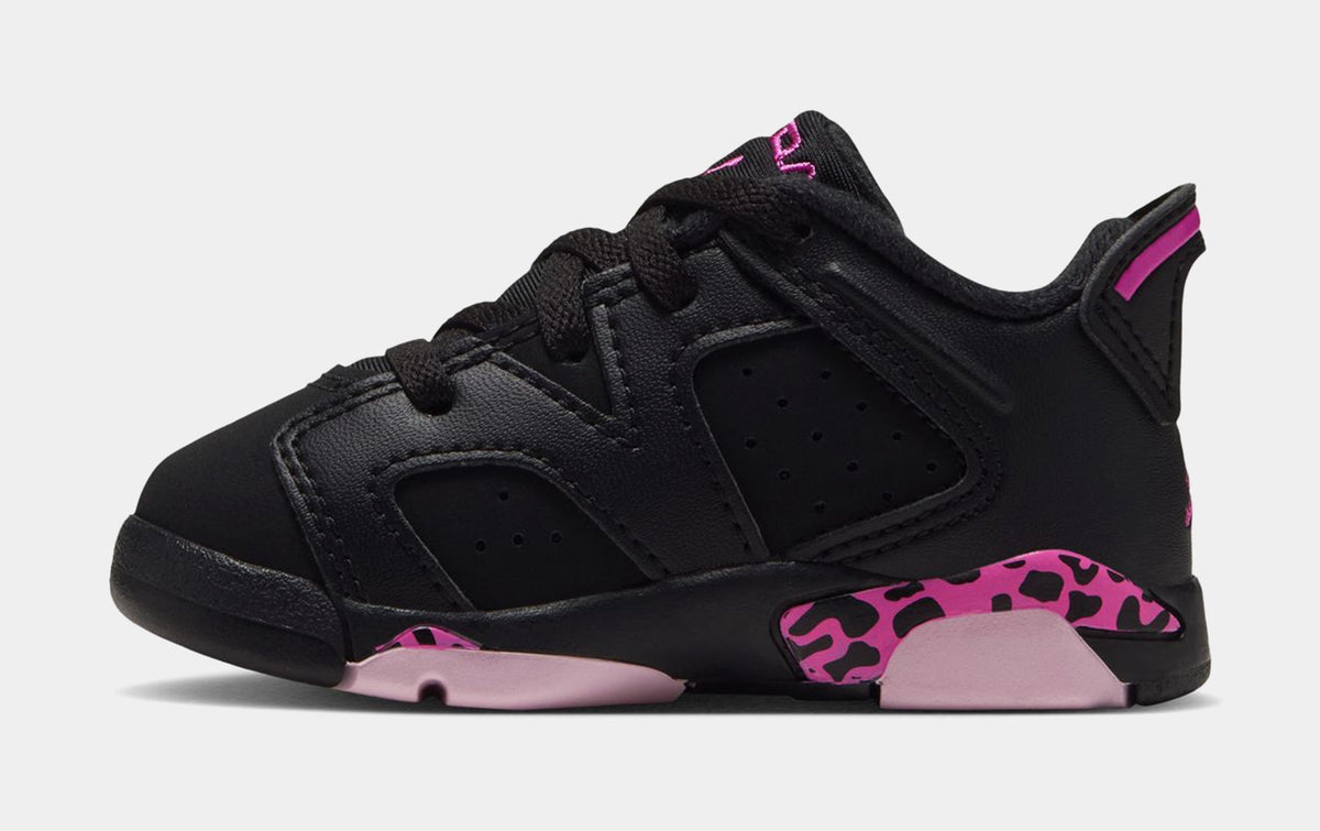 Air Jordan 6 Retro Fearless Infant Toddler Lifestyle Shoes (Black/Laser Fuchsia/Pinik Foam)