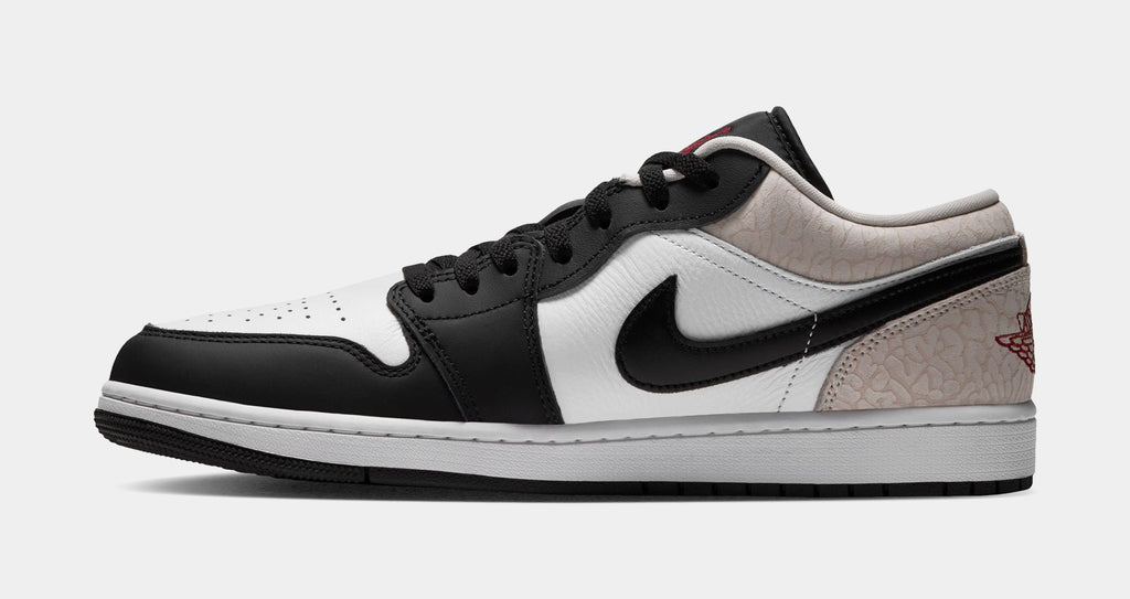 Air Jordan 1 Low SE Mens Lifestyle Shoes (Black/White/Light Orewood Brown/Team Red)