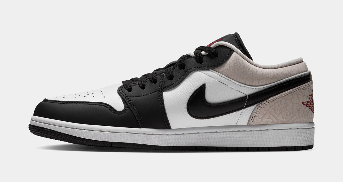Air Jordan 1 Low SE Mens Lifestyle Shoes (Black/White/Light Orewood Brown/Team Red)