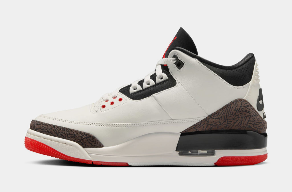Air Jordan 3 Retro Sail and University Red Mens Lifestyle Shoes (Sail/Black/University Red/Pale Ivory)