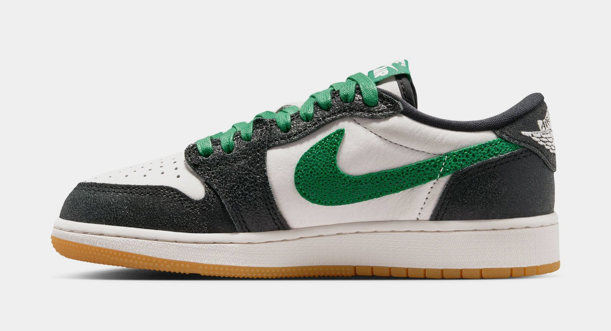 Air Jordan 1 Retro Low OG Phantom And Pine Green Grade School Lifestyle Shoes (Phantom/Pine Green/Black)