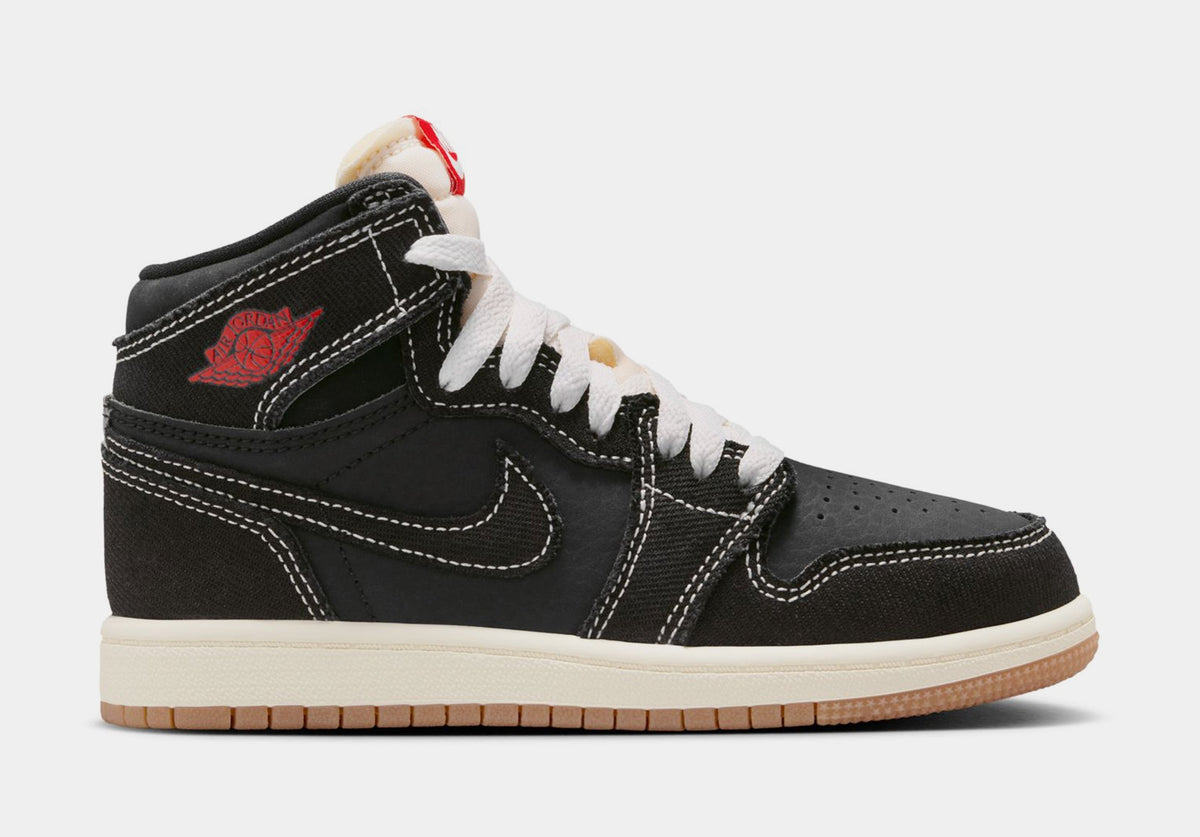 Air Jordan 1 Retro High OG Flight Club Preschool Lifestyle Shoes (Black/Sail/Gum Medium Brown/University Red) Free Shipping