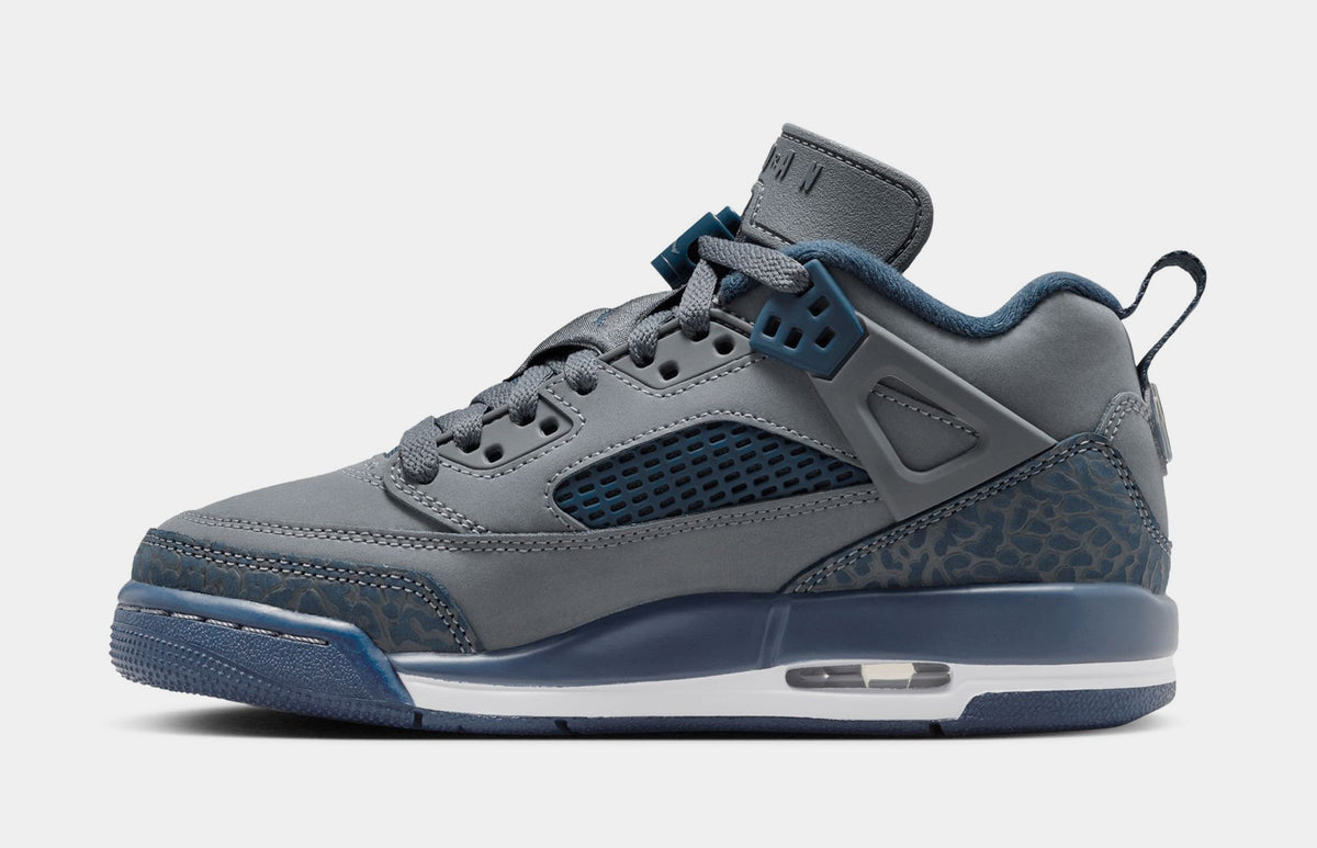 Spizike Low Flint Grade School Basketball Shoes (Flint/University Blue/White/Navy)