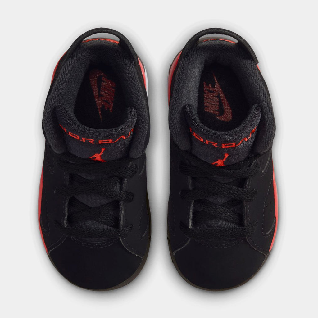 Air Jordan 6 Retro Infrared Salesman Infant Toddler Lifestyle Shoes (Black/Light Crimson)