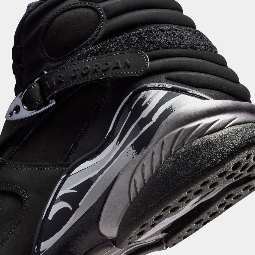 Air Jordan 8 Retro Chrome Black And Light Graphite Mens Lifestyle Shoes (Black/White/Light Graphite) Free Shipping