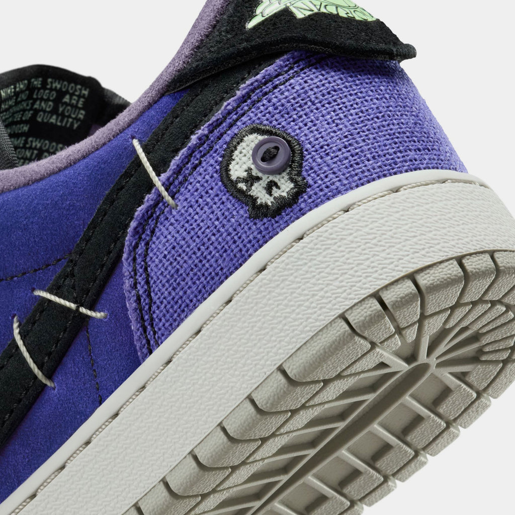 Air Jordan 1 Retro Low OG Regency Purple and Dark Raisin Grade School Lifestyle Shoes (Regency Purple/Vapor Green/Black)