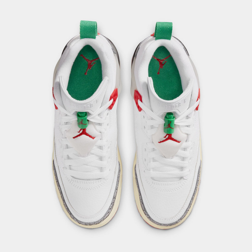 Spizike Low Do The Right Thing Grade School Basketball Shoes (White/Coconut Milk/Black/Varsity Red)