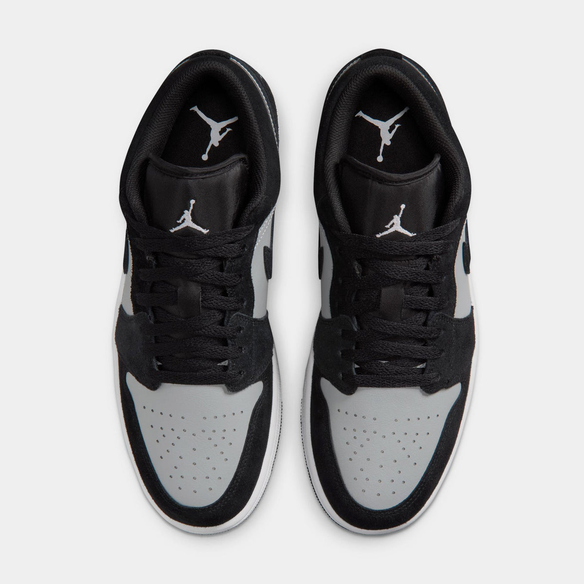 Air Jordan 1 Low Mens Lifestyle Shoes (Black/White/Light Smoke Grey)