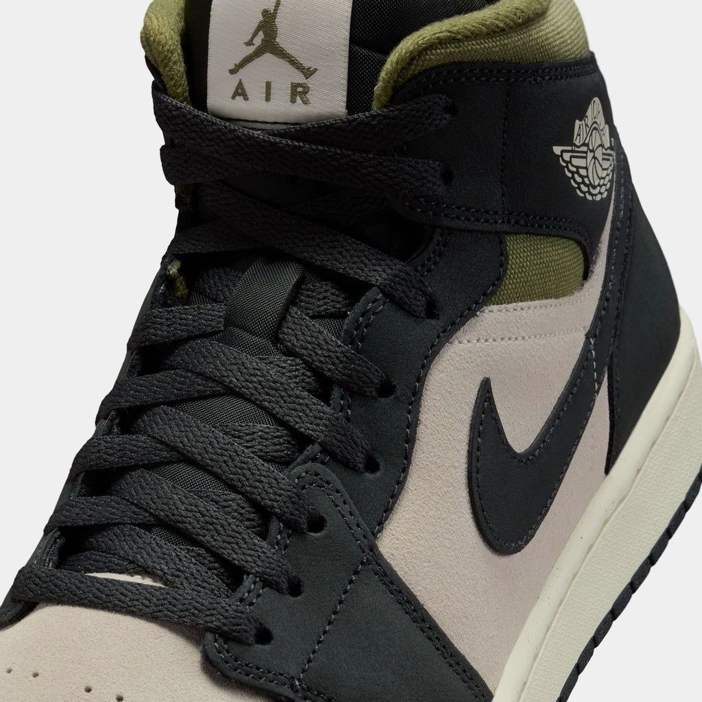 Air Jordan 1 Mid SE Mens Lifestyle Shoes (Light Orewood Brown/Medium Olive/Sail/Off Noir)