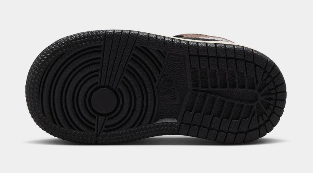 Air Jordan 1 Mid Black Palomino Infant Toddler Lifestyle Shoes (Black/Phantom/Palomino/University Red)