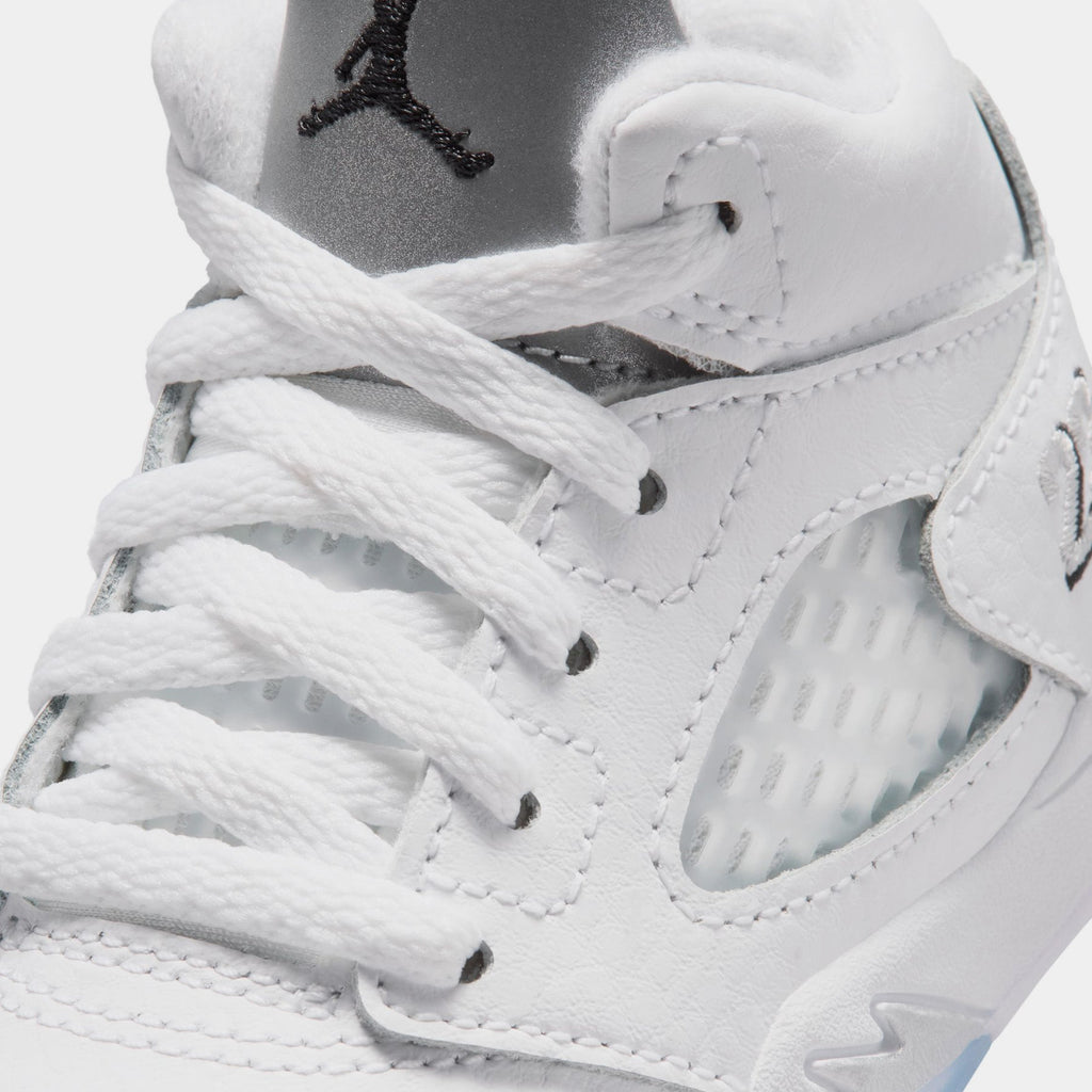 Air Jordan 5 Retro OG White Metallic Infant Toddler Lifestyle Shoes (White/Black/Metallic Silver) Free Shipping