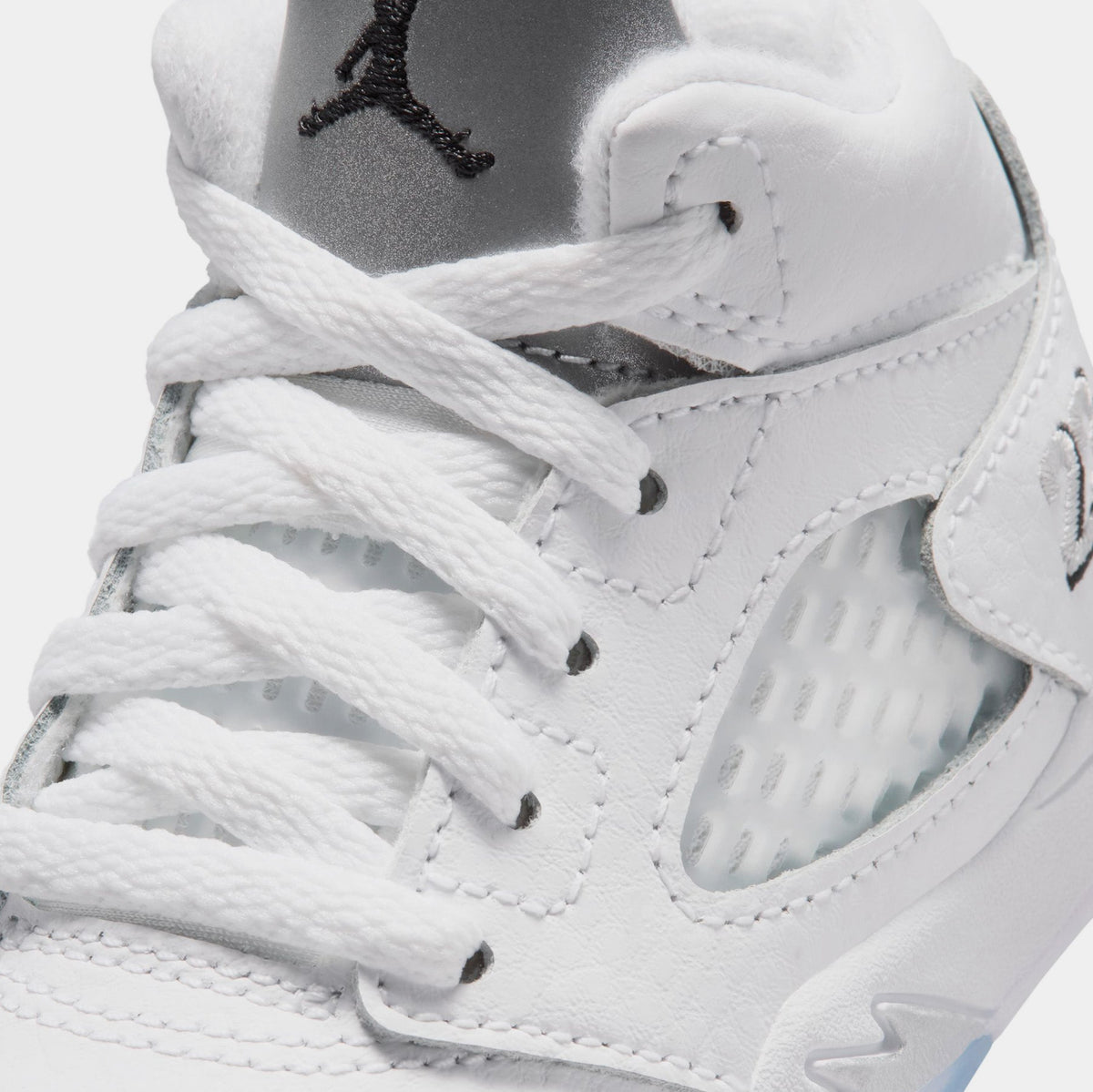 Air Jordan 5 Retro OG White Metallic Infant Toddler Lifestyle Shoes (White/Black/Metallic Silver) Free Shipping
