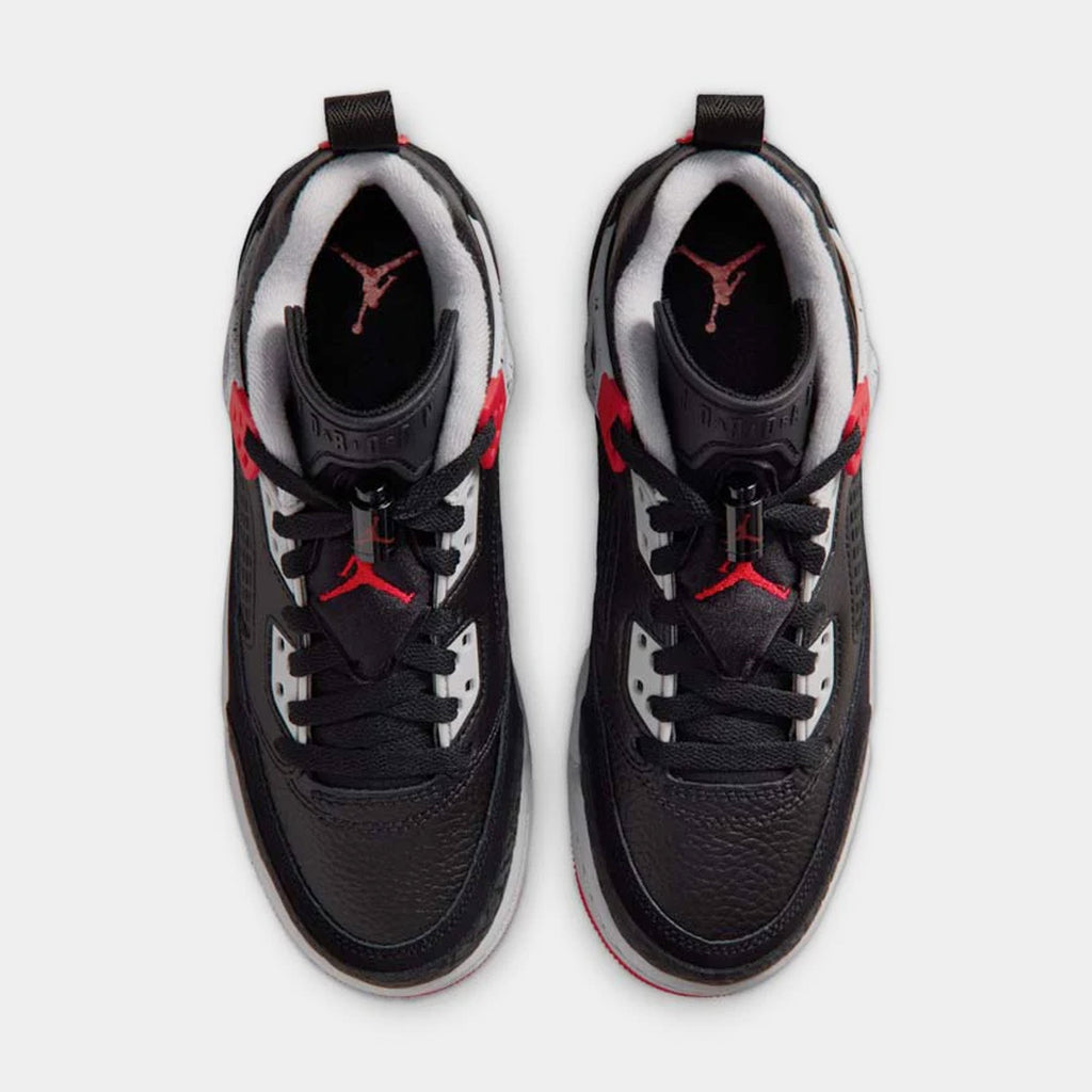 Spizike Low Grade School Basketball Shoes (Black/Wolf Grey/White/Gym Red)