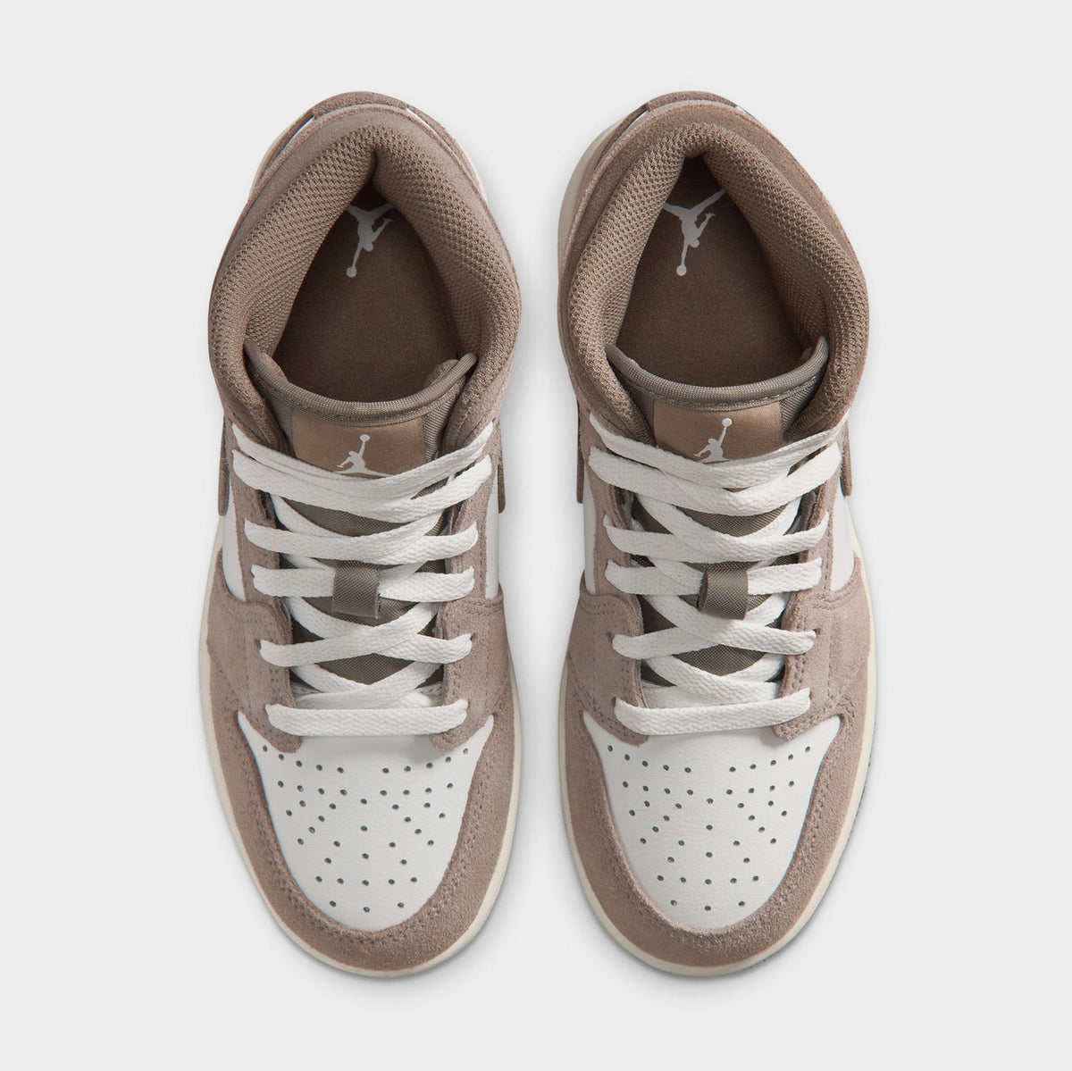 Air Jordan 1 Mid Grade School Lifestyle Shoes (Enigma Stone/Olive Grey/Summit White)