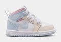 Air Jordan 1 Mid Love Is In The Air Infant Toddler Lifestyle Shoes (Half Blue/Pale Ivory/White/Half Blue)