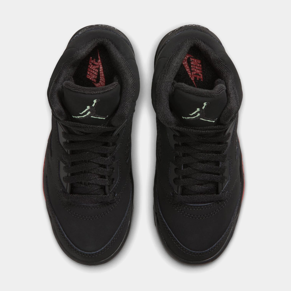 Air Jordan 5 Retro Halloween Preschool Lifestyle Shoes (Black/Black/Picante Red/Glow N The Dark)