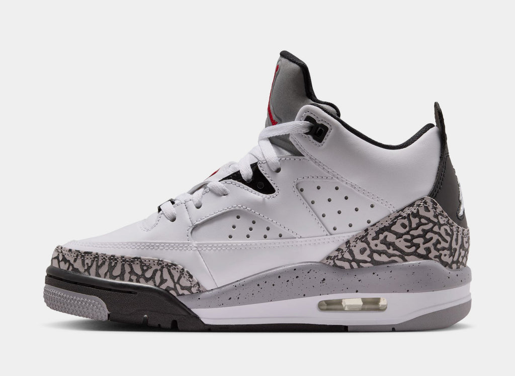 Son Of Mars Low Grade School Basketball Shoes (White/Black/Cement Grey/Gym Red)