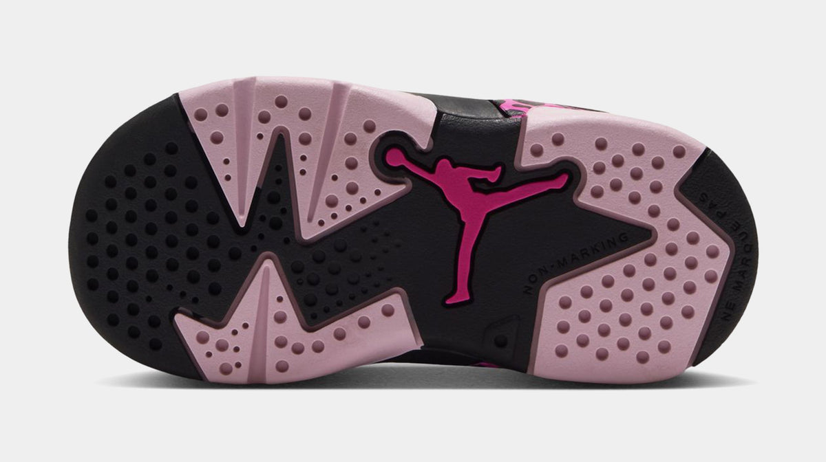 Air Jordan 6 Retro Fearless Infant Toddler Lifestyle Shoes (Black/Laser Fuchsia/Pinik Foam)