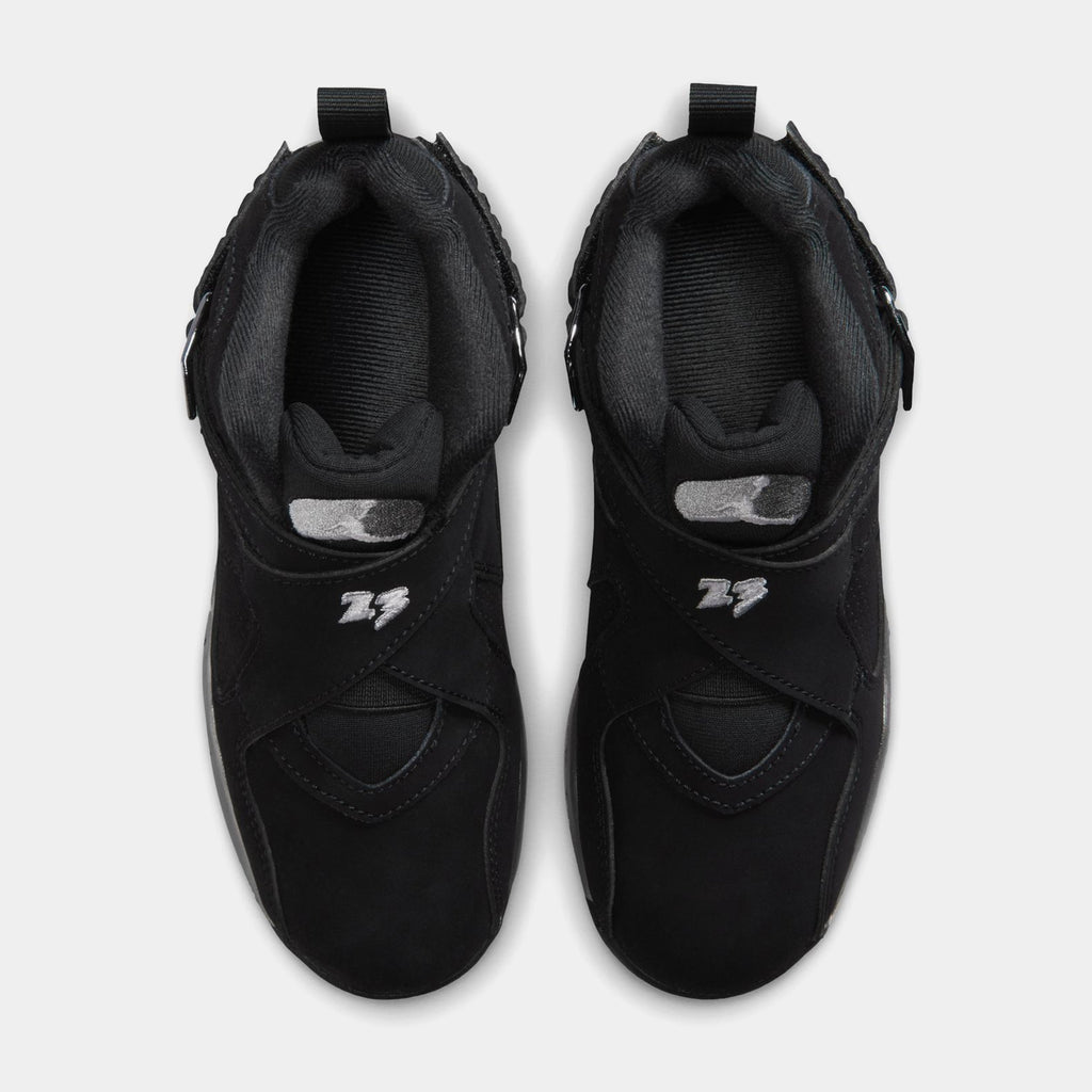 Air Jordan 8 Retro Chrome Black And Light Graphite Preschool Lifestyle Shoes ( Black/White/Light Graphite) Free Shipping
