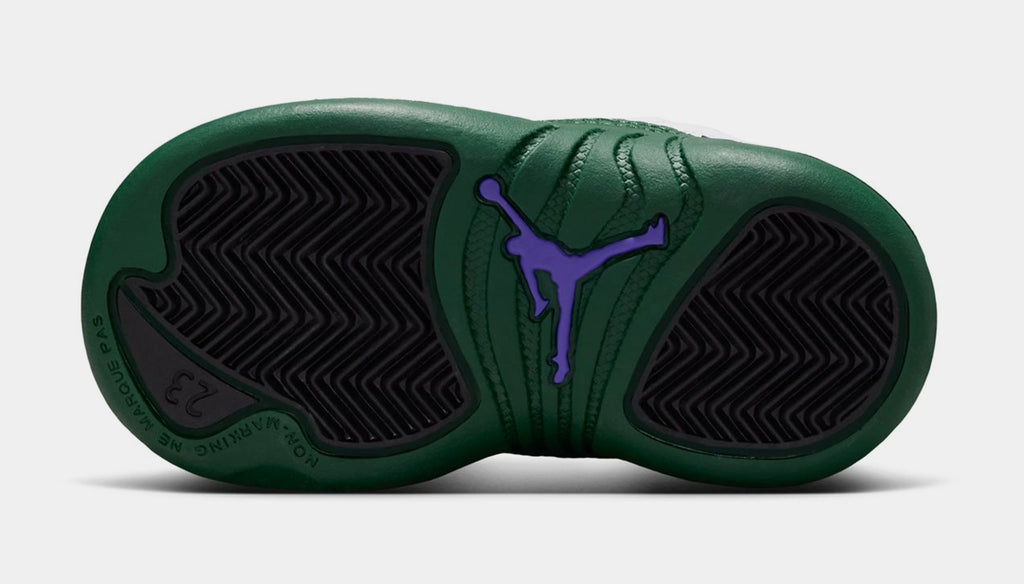 Air Jordan 12 Retro Idols Become Rivals Infant Toddler Lifestyle Shoes (Summit White/Gorge Green/Fierce Pruple) Free Shipping