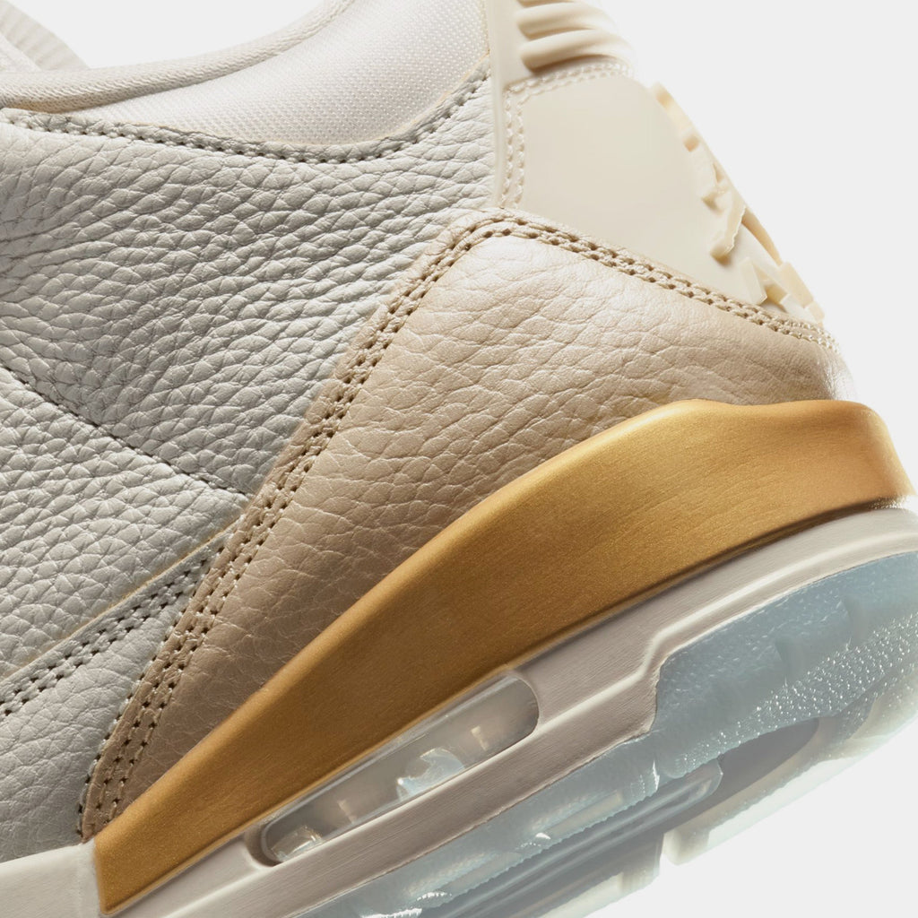 Air Jordan 3 Retro Sail and Pale Ivory Womens Lifestyle Shoes (Sail/Team Gold/Pale Ivory/Metallic Gold)