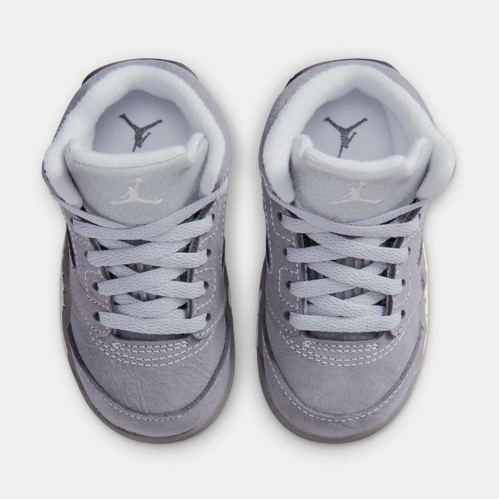 Air Jordan 5 Retro Wolf Grey Infant Toddler Lifestyle Shoes (Light Graphite/White/Wolf Grey)
