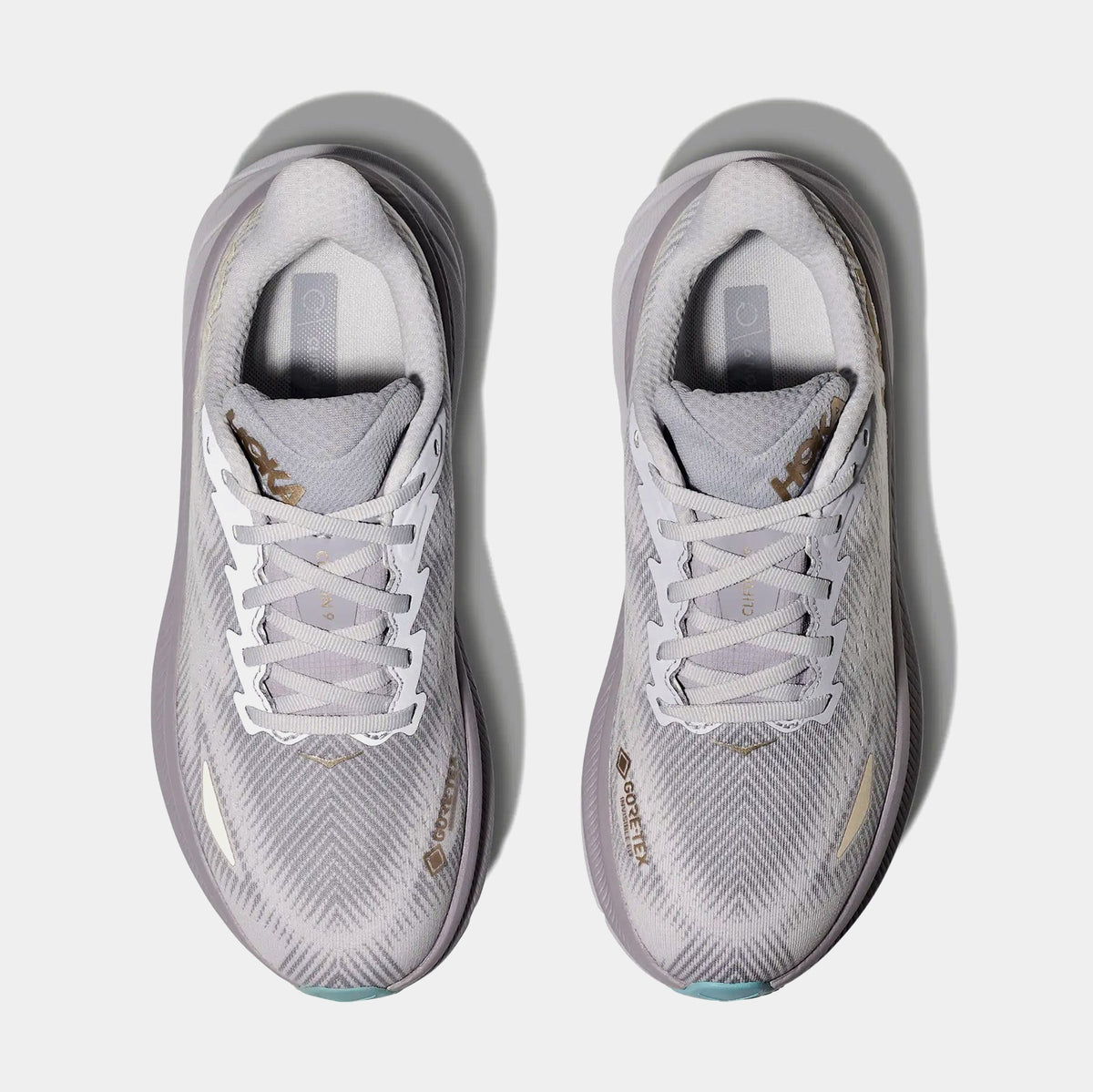 Clifton 9 GORE-TEX Womens Running Shoes (Grey/Beige)