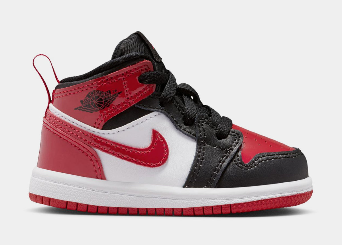 Air Jordan 1 Mid SE Infant Toddler Lifestyle Shoes (Black/White/Varsity Red)