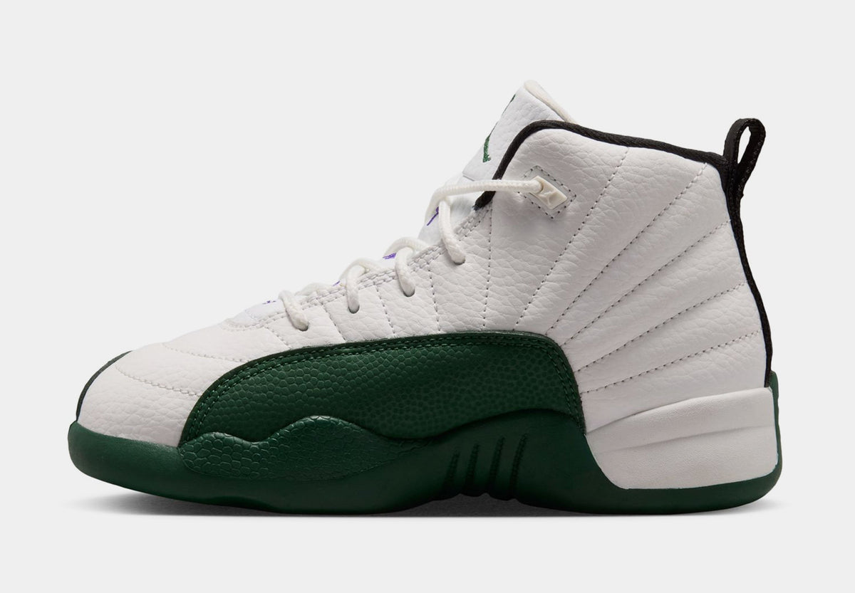 Air Jordan 12 Retro Idols Become Rivals Preschool Lifestyle Shoes (Summit White/Gorge Green/Fierce Pruple) Free Shipping