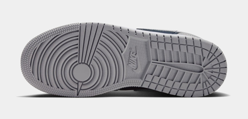 Air Jordan 1 Low Grade School Lifestyle Shoes (Tech Grey/White/College Navy)