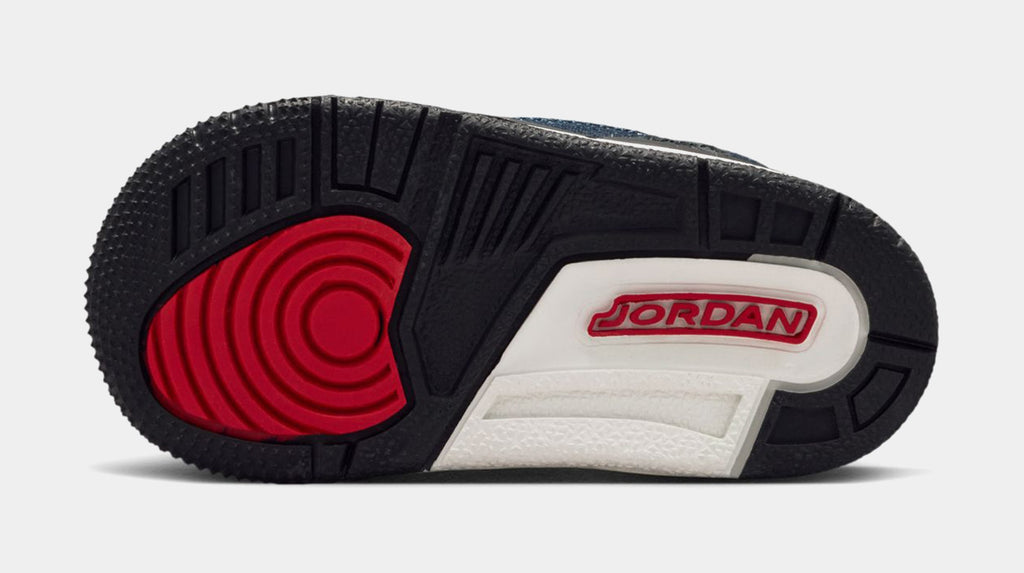 Air Jordan 3 Retro x Levi's Indigo And Gym Red Infant Toddler Lifestyle Shoes (Denim/Black/Sail)