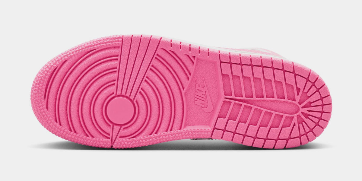 Air Jordan 1 Mid SE Preschool Lifestyle Shoes (Vast Grey/Sail/Pink Bloom/Pink Glow)