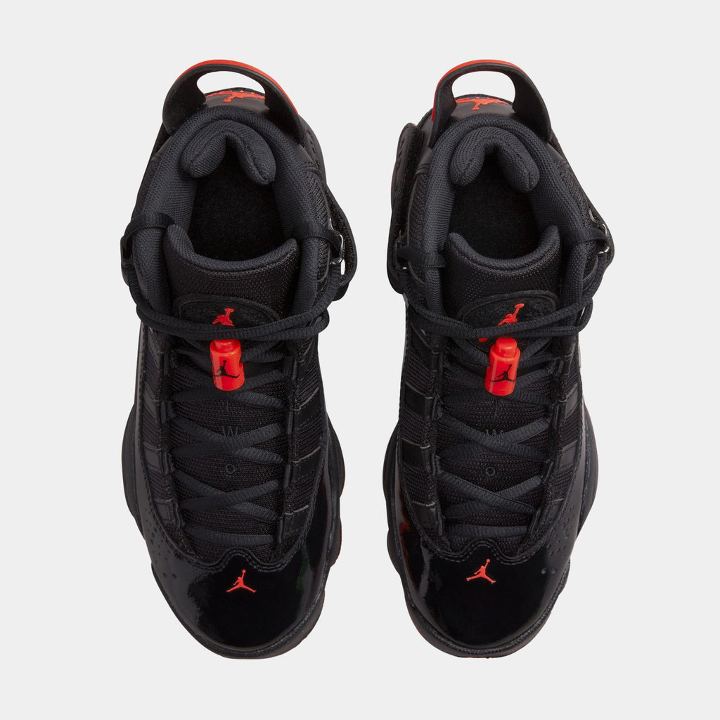 Air Jordan 6 Rings Grade School Basketball Shoes (Black/Infrared 23/Black)