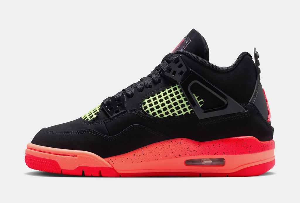 Air Jordan 4 Retro Black Infrared 23 Grade School Lifestyle Shoes (Black/Infrared 23/Bright Mango)