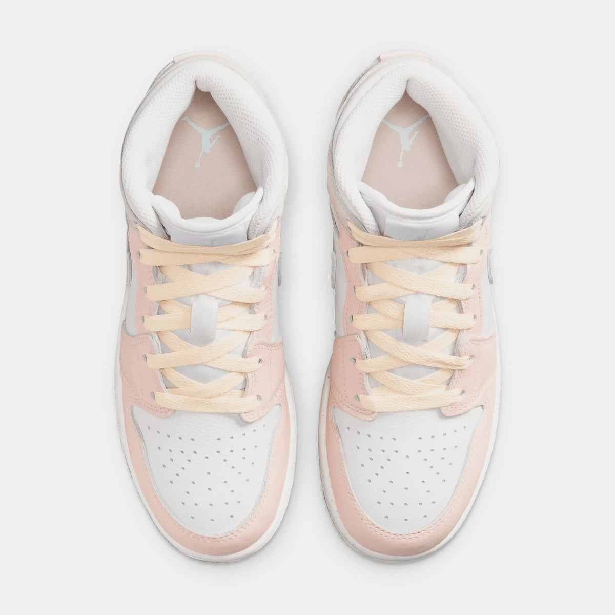 Air Jordan 1 Mid Flamingo Grade School Lifestyle Shoes (Sail/Guava Ice/Sea Glass/Glacier Blue)