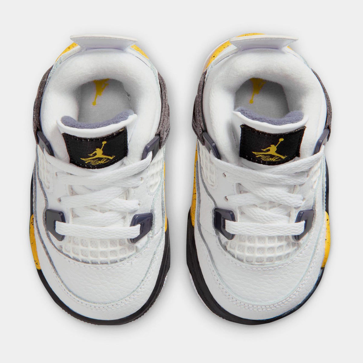 Air Jordan 4 Retro Rare Air Tour Yellow Infant Toddler Lifestyle Shoes (White/Dark Blue Grey/Black/Tour Yellow) Free Shipping